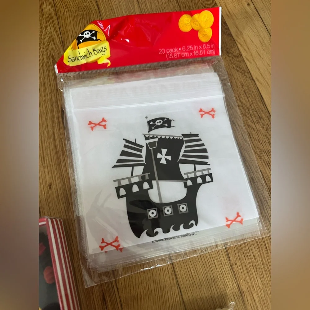 Pirate Party Cupcake Liners Straws Favor Bags Party Supplies